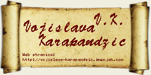 Vojislava Karapandžić vizit kartica